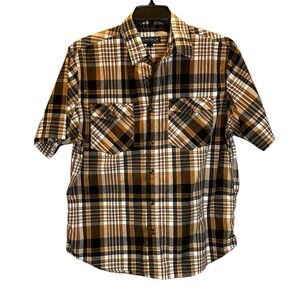 Lincoln Outfitters button down shirt decorative lightweight brown tan Size Large